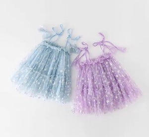 Sparkle Snow Princess Kids little Girls Tulle Dress - Purple - Fox Baby & Co
