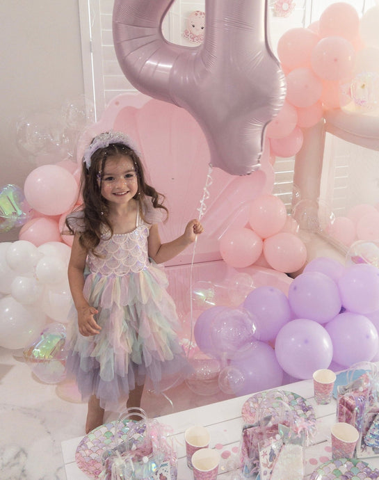 Mermaid Rainbow Bow Princess Party Dress - Fox Baby & Co