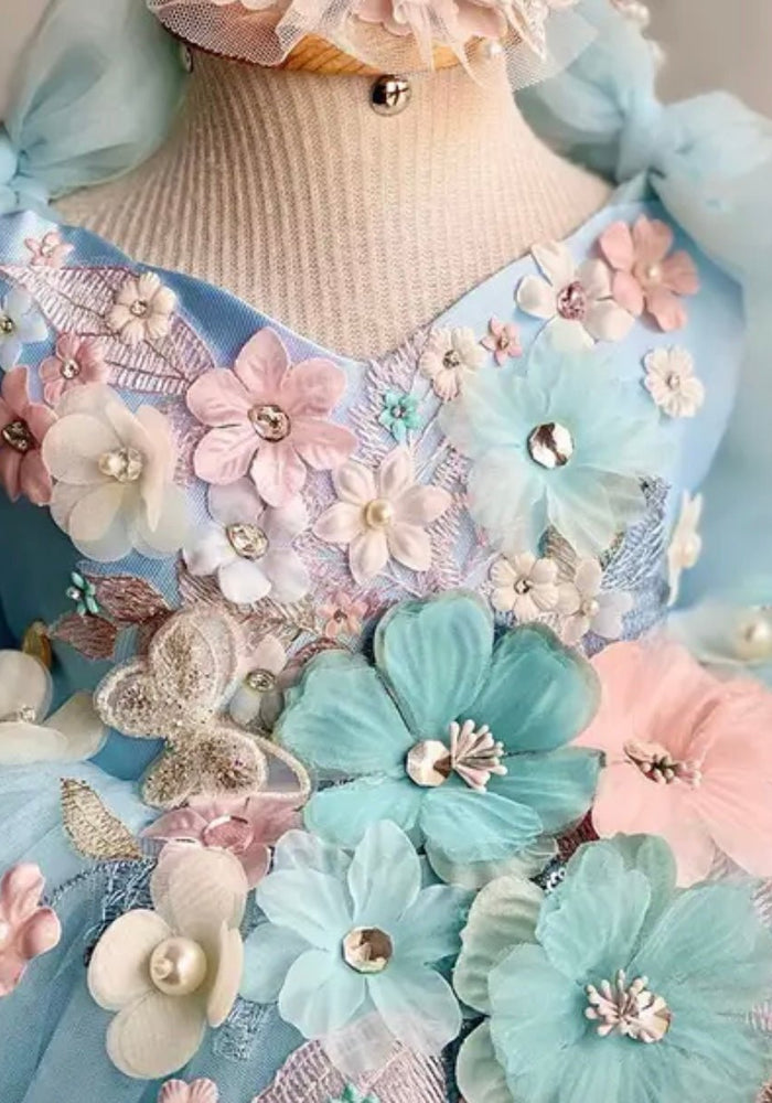 Primrose Butterfly Luxe Little Girls Tulle Dress - Blue - Fox Baby & Co