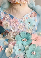 Load image into Gallery viewer, Primrose Butterfly Luxe Little Girls Tulle Dress - Blue - Fox Baby &amp; Co
