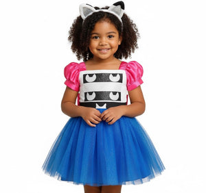 New Gabby’s Dollhouse Inspired Party Dress with Cat Ears Headband - Halloween Costume - Fox Baby & Co