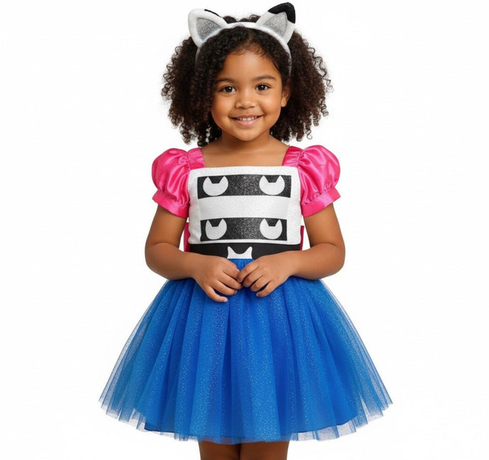 New Gabby’s Dollhouse Inspired Party Dress with Cat Ears Headband - Halloween Costume - Fox Baby & Co