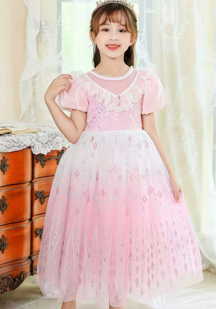 Aurora Lace Pink Princess Party Dress Costume & Cape - Fox Baby & Co