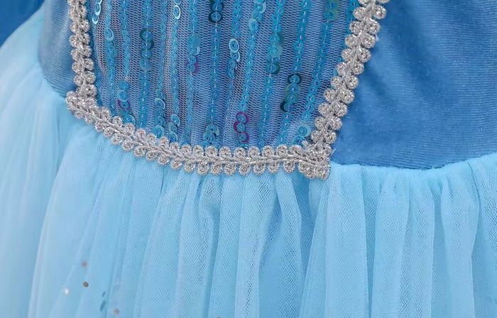 Winter Elsa Princess Long Sleeve Birthday Party Dress Costume - Fox Baby & Co