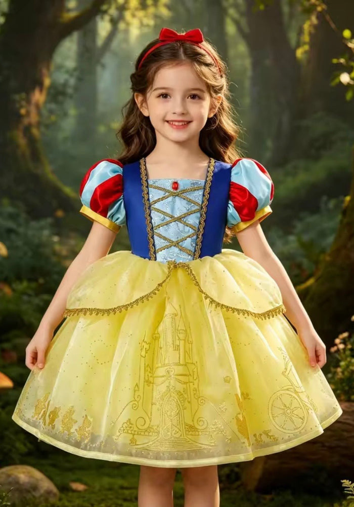 Royal Snow White Princess Birthday Party Dress Costume & Headband - Fox Baby & Co