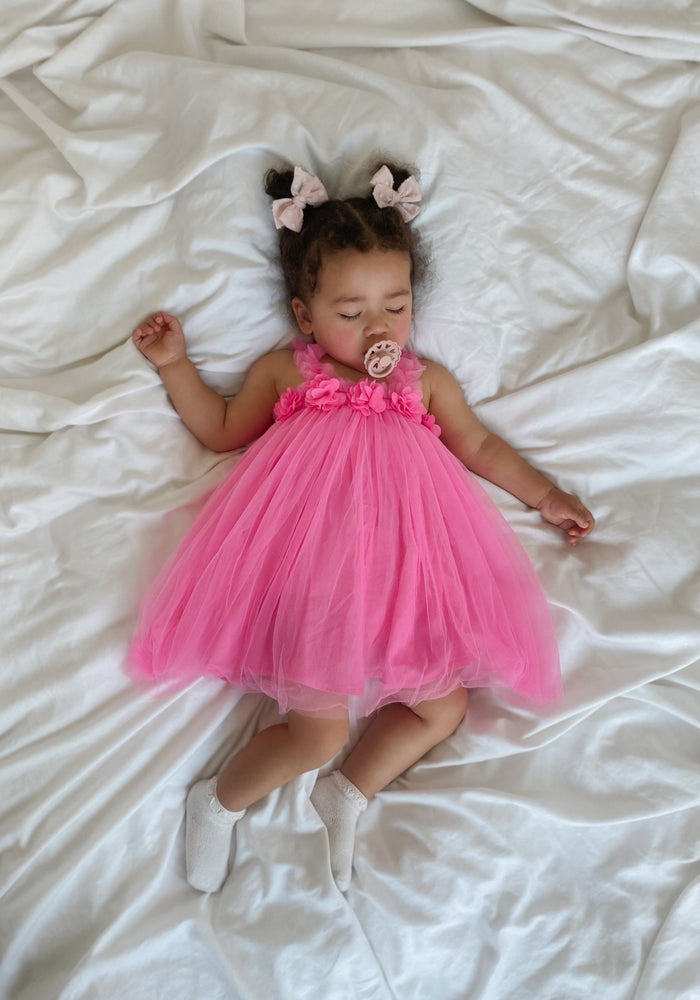 Florence Floral Birthday Tulle Dress - Pink (pre order) - Fox Baby & Co