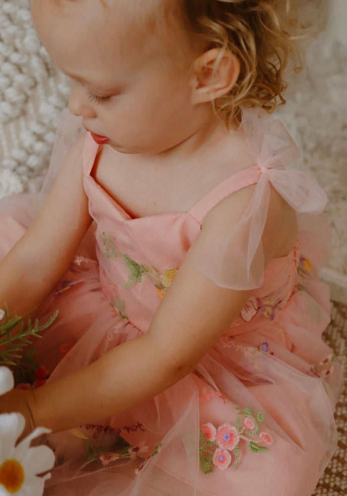Birthday Tulle Frill Dress - Pink Floral - Fox Baby & Co