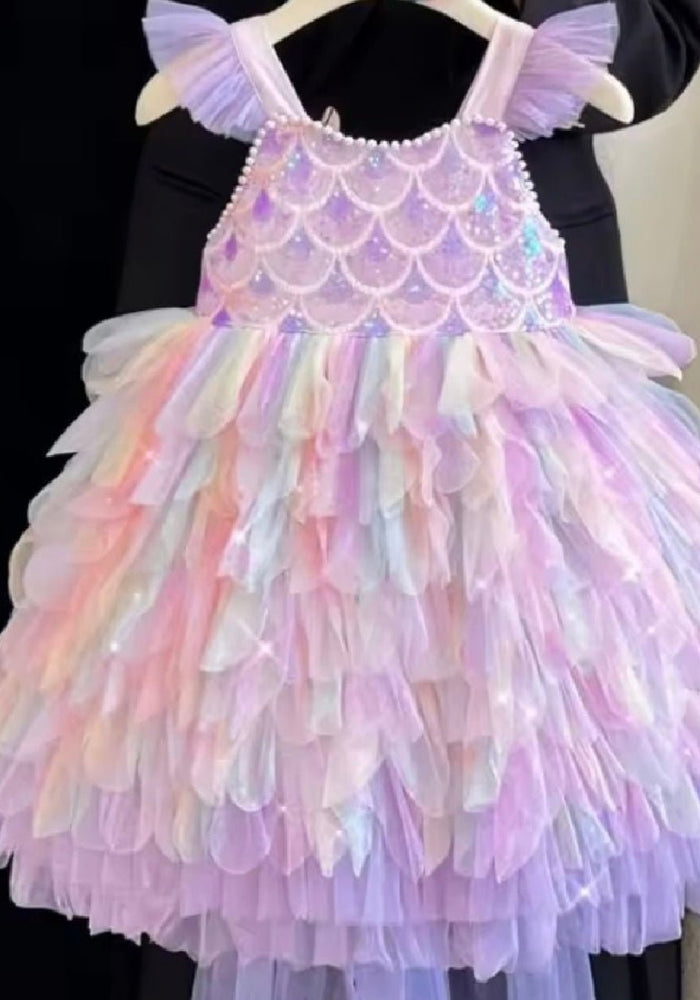 Mermaid Rainbow Bow Princess Party Dress - Fox Baby & Co