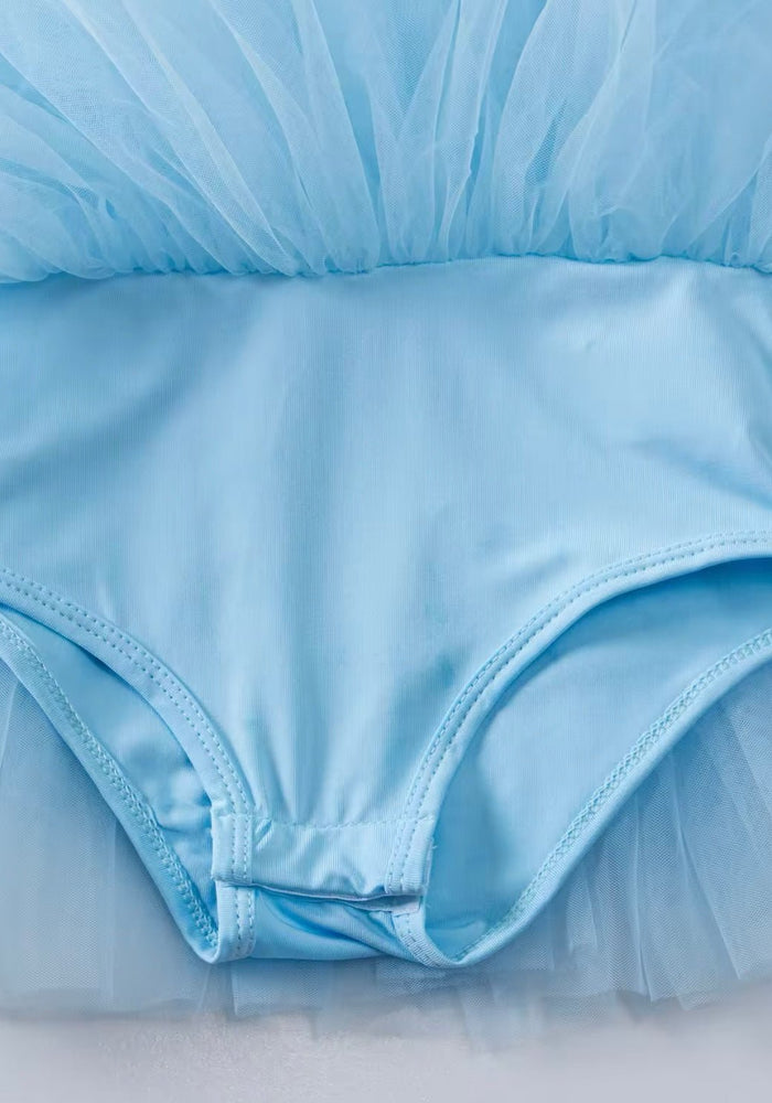 Ballerina Shimmer Tulle Tutu Leotard - Blue (pre order) - Fox Baby & Co