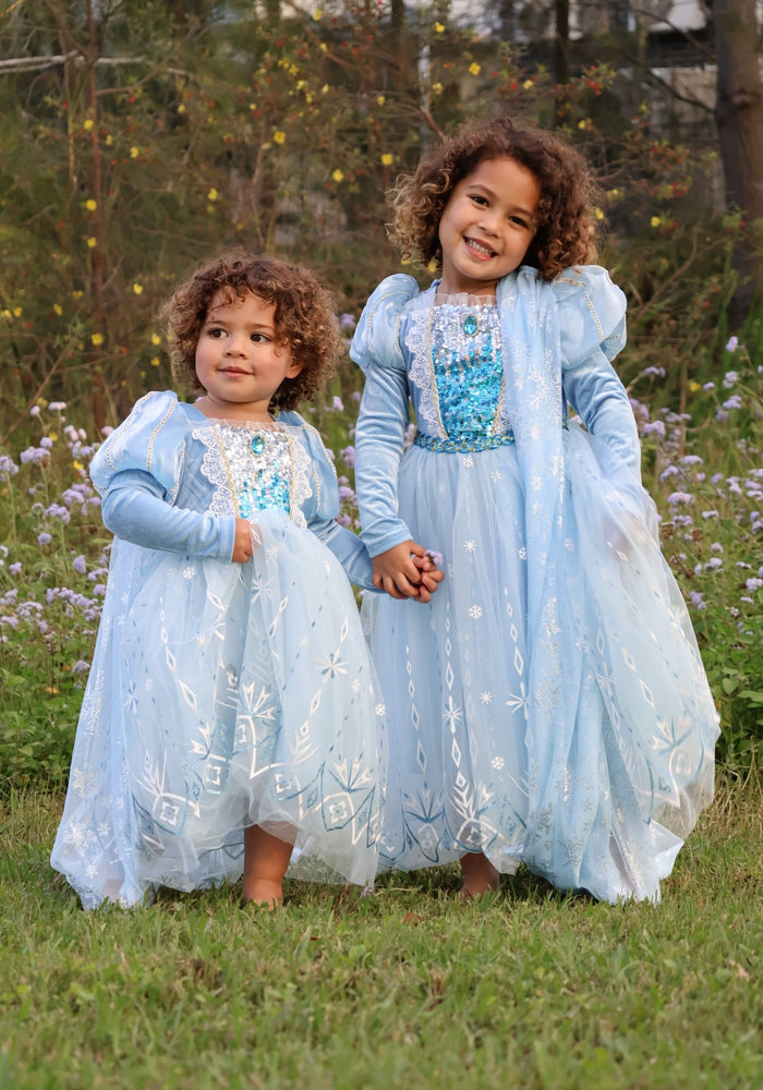 Snow Sparkle Elsa Princess Long Sleeve Dress Costume & Cape - Fox Baby & Co
