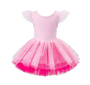 Ballerina Shimmer Tulle Tutu Leotard - Baby Pink/Pink (pre order) - Fox Baby & Co