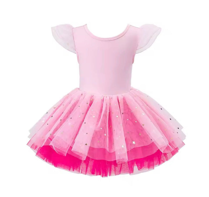 Ballerina Shimmer Tulle Tutu Leotard - Baby Pink/Pink (pre order) - Fox Baby & Co