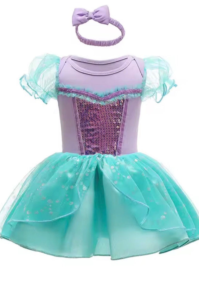 Baby Girls Mermaid Princess Tutu Tulle Romper with bow - Fox Baby & Co
