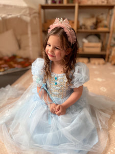 Whimsical Snow Star Princess Birthday Party Dress Costume with cape - Fox Baby & Co