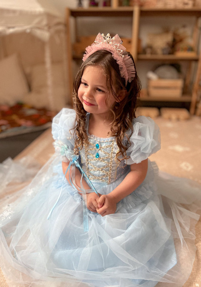 Whimsical Snow Star Princess Birthday Party Dress Costume with cape - Fox Baby & Co