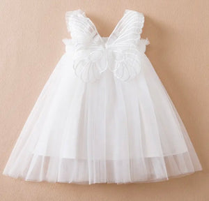 Kids little girls Pixie Butterfly Tulle Dress - White