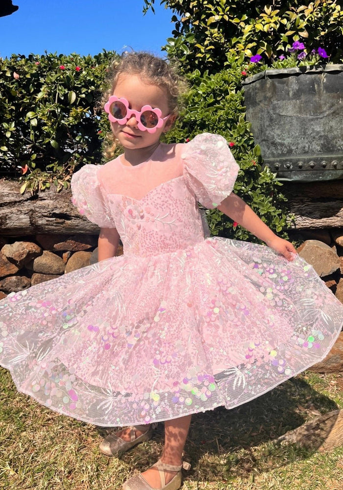 Enchanted Mermaid Sequins Luxe Tulle Dress - Pink (preorder) - Fox Baby & Co