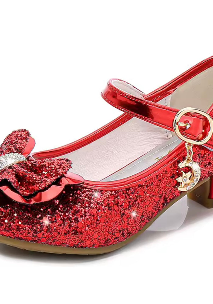 Little Girls Dorothy Wizard of Oz High Heel Bow Princess Birthday Girl Shoe - Red