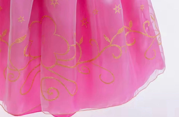 Magical Aurora Pink Princess Long Sleeve Party Dress Costume - Fox Baby & Co