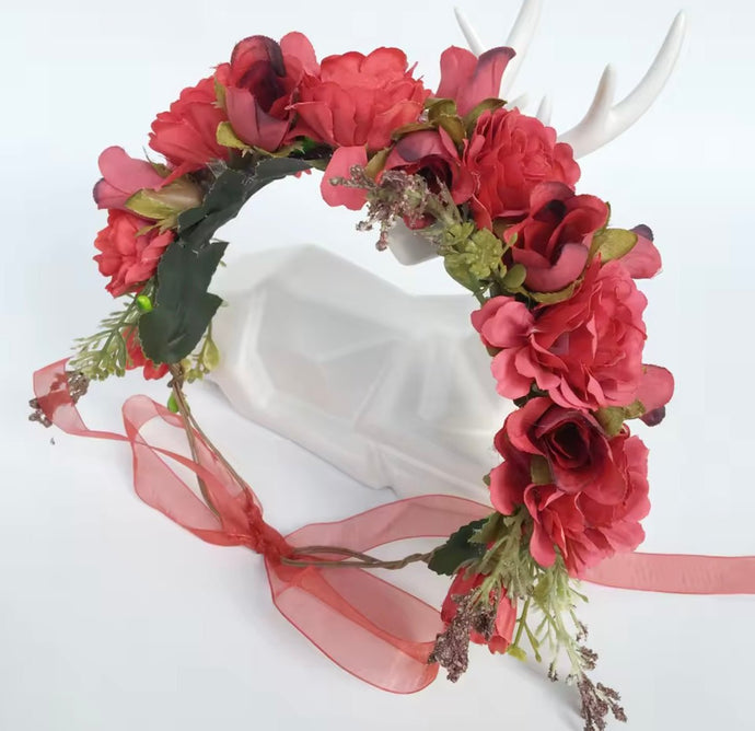 Red Christmas Flower Crown - Fox Baby & Co