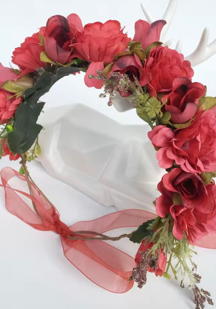 Red Christmas Flower Crown - Fox Baby & Co