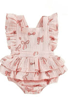 Load image into Gallery viewer, My Valentine Pink Bow Frill Romper - Fox Baby &amp; Co
