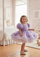 Load image into Gallery viewer, Little Girls Vintage Butterfly Luxe Princess Dress - Purple - Fox Baby &amp; Co
