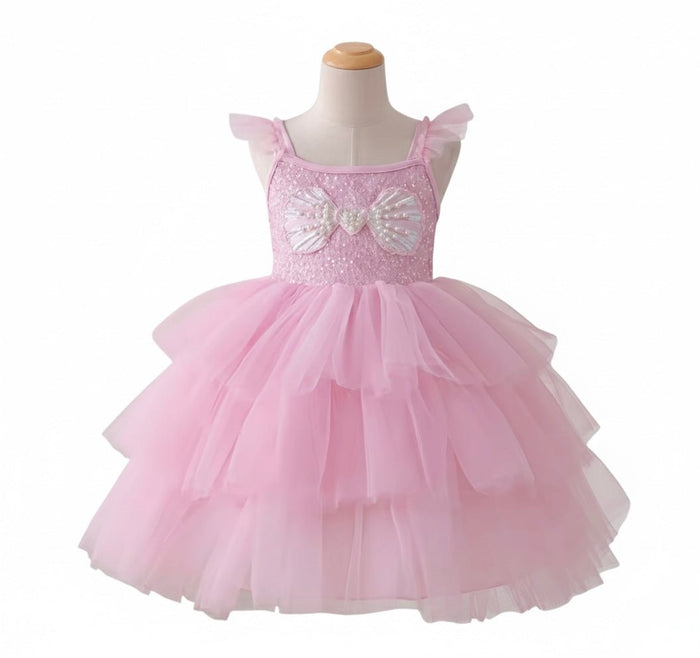Pink Pearl Mermaid Princess Birthday Party Dress - Fox Baby & Co