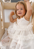 Load image into Gallery viewer, Darling Pearl Tulle Birthday Dress - ivory (pre order)
