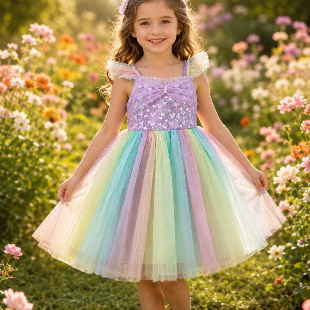 Rainbow Butterfly Unicorn Princess Dress - Fox Baby & Co
