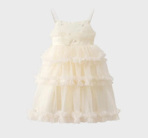 Darling Pearl Tulle Birthday Dress - ivory (pre order)