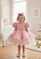 Load image into Gallery viewer, Little Girls Vintage Butterfly Luxe Princess Dress - Pink - Fox Baby &amp; Co
