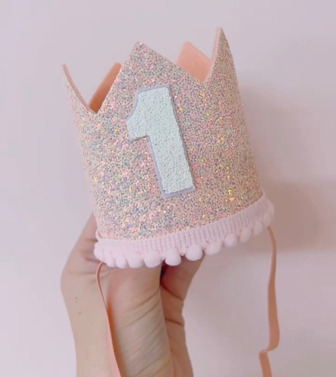 My 1st Birthday Party Crown Hat - Pink