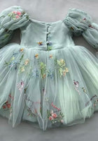 Load image into Gallery viewer, Flowergirl Fairy Wonderland Long Sleeve Luxe Tulle Dress - Green - Fox Baby &amp; Co
