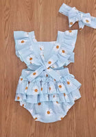 Load image into Gallery viewer, Summer Bloom Daisy Romper &amp; headband - Blue - Fox Baby &amp; Co
