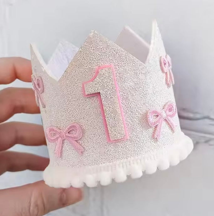 My 1st Birthday Party Crown Hat - Bows - Fox Baby & Co