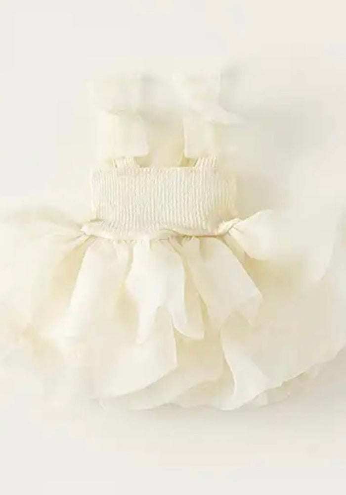 Little girl Mirabelle Tutu Birthday Dress - Ivory - Fox Baby & Co