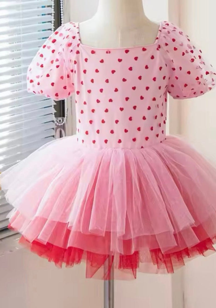 Kids little girls Ballerina Princess Tutu - Pink Heart - Fox Baby & Co