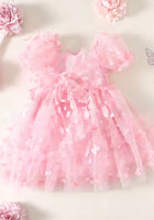 Load image into Gallery viewer, Kids girls Tea Party Butterfly Tulle Dress - Pink
