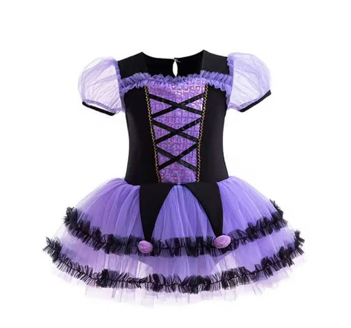 Purple Halloween Tutu Romper with headband  -