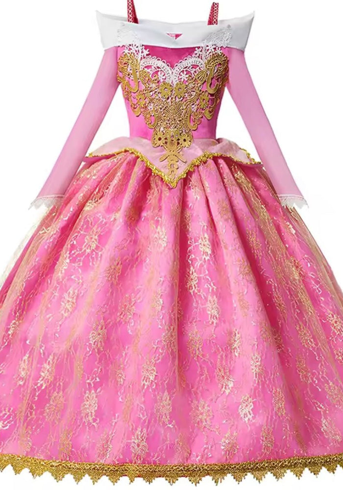 Charming Aurora Pink Princess Long Sleeve Party Dress Costume - Fox Baby & Co
