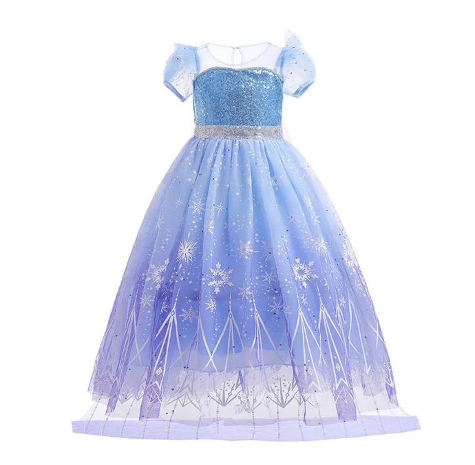 Snowflake Princess Birthday Party Dress Costume with cape