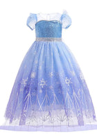 Load image into Gallery viewer, Snowflake Princess Birthday Party Dress Costume with cape
