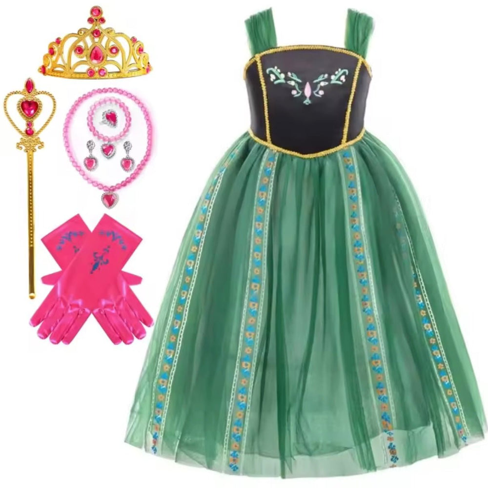Magical Anna Princess Birthday Party Dress Costume & Jewellery Set - Fox Baby & Co