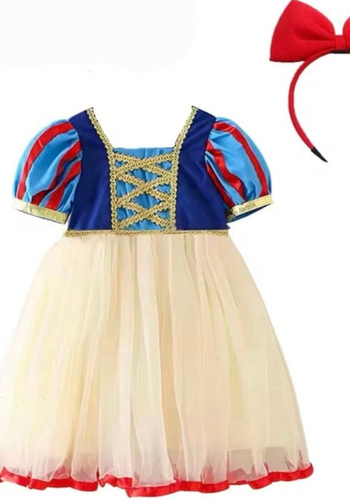 Classic Snow White Princess Birthday Party Dress Costume & Headband - Fox Baby & Co