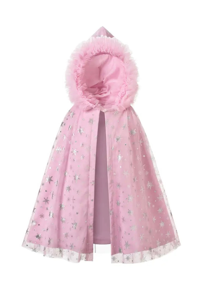 Kids little girls Snow Elsa Cosplay Cloak Cape - Pink