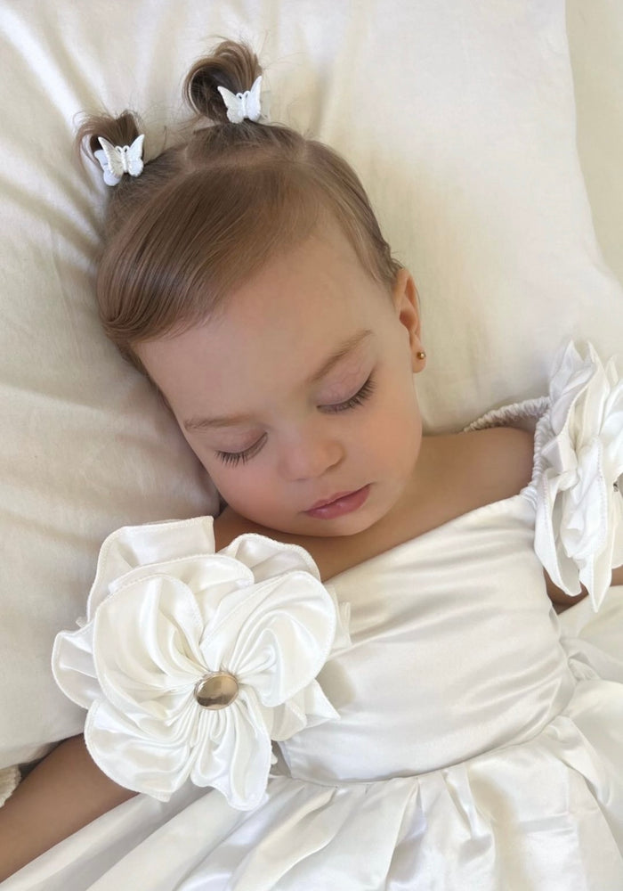 Kids little girls Talulah Flowergirl Party Dress - White - Fox Baby & Co