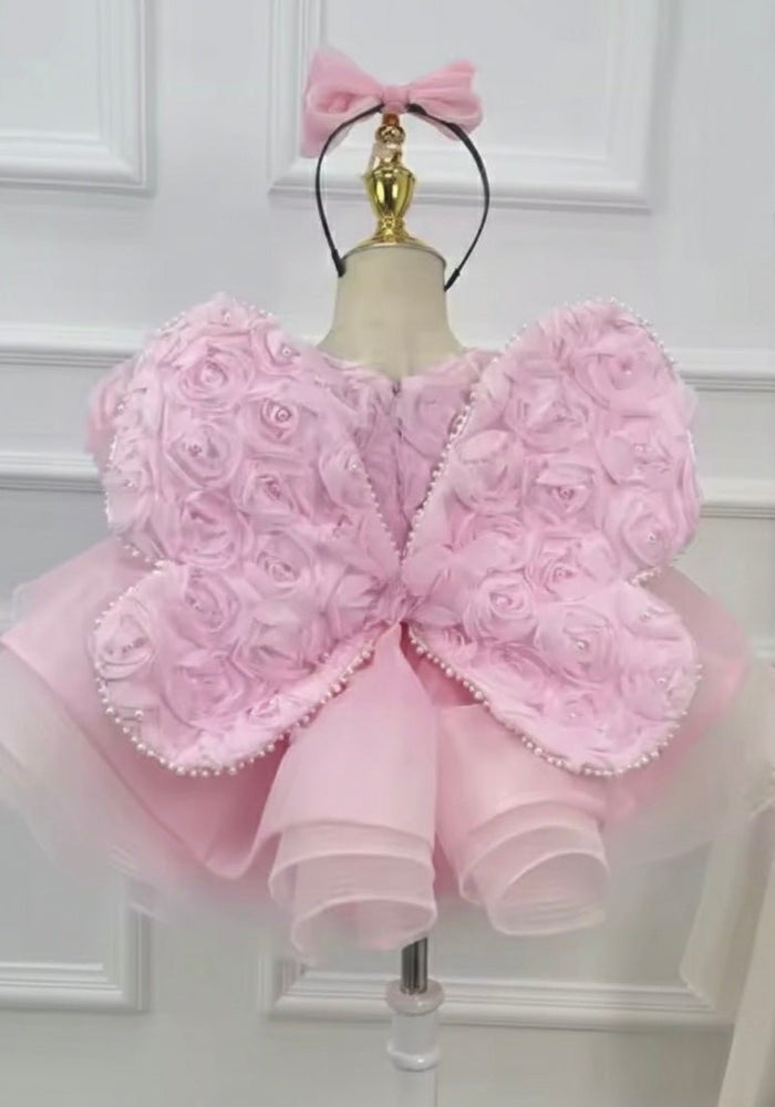 Little Girls Vintage Butterfly Luxe Princess Dress - Pink - Fox Baby & Co