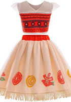 Load image into Gallery viewer, Moana Top &amp; Skirt Costume, necklace and clip
