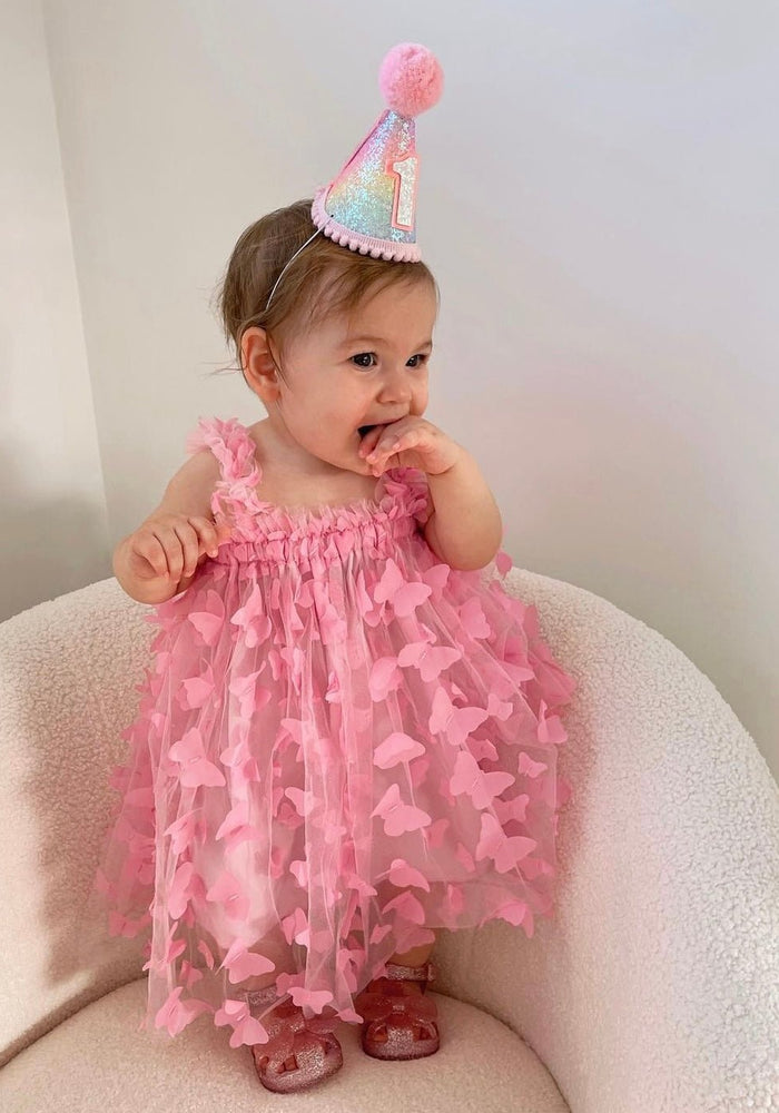 Whimsical Butterfly Tulle Dress - Rose Pink - Fox Baby & Co